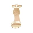 thumbnail image 6 of BLISSFUL STEP Women's Shoes Satin Chunky High Heel Ankle Strap Open Toe Sandals Champagne 6.5, 6 of 6