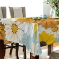 thumbnail image 3 of Coolnut Daisy Flower Tablecloth, Waterproof Washable Polyester Square Table Cover, Durable Tablecloth for Kitchen Dining Table Party Decor, 54"X 72", 3 of 7