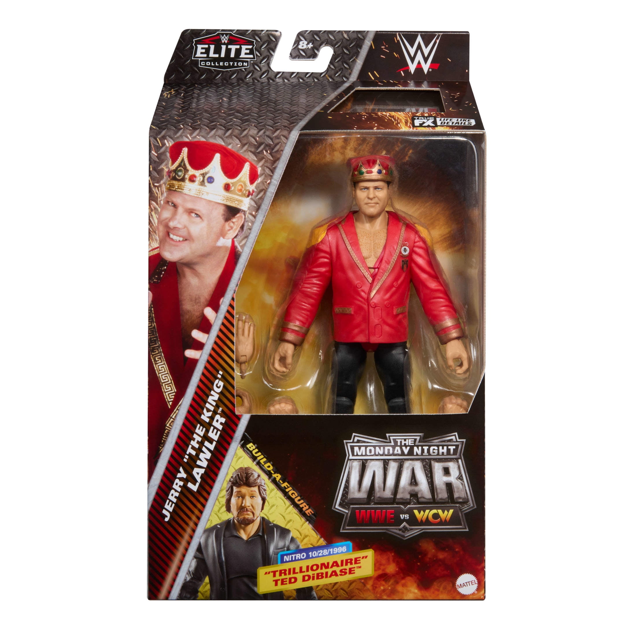 WWE Monday Night War Elite Collection Jerry “The King” Lawler Action Figure & Accessories 6-inch Set