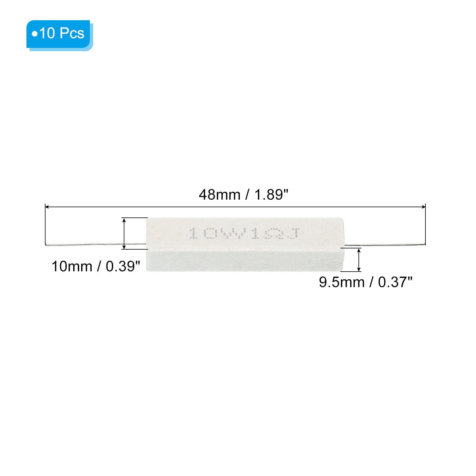Resistori Fissi 1 Ohm Topiky Resistori Di Cemento 10Pcs/Pack 10W 1 Ohm