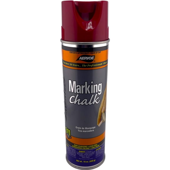 Aervoe Marking Chalk Spray Red 20 oz Spray Paint, 6 Pieces