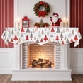 thumbnail image 2 of Red Grey Christmas Fireplace Mantle Scarf, Xmas Tree Snowflake Winter Mantel Cover Table Runner for Home Living Room Door Window, Indoor Outdoor Holiday Party Decor 17" x 60", 2 of 8