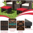 thumbnail image 4 of RELAX4LIFE 2-Piece Wicker Outdoor Ottoman, Rattan Footrest Set of 2 with Removable Cushions, 3-in-1 Foot Stool, Side Table & Additional Seating, Outdoor Footstools for Patio Backyard (Red), 4 of 9