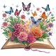 thumbnail image 1 of Kit Con Forma Especial Parcial DIY 5D Flores en Libro 30x30cm, 1 of 9