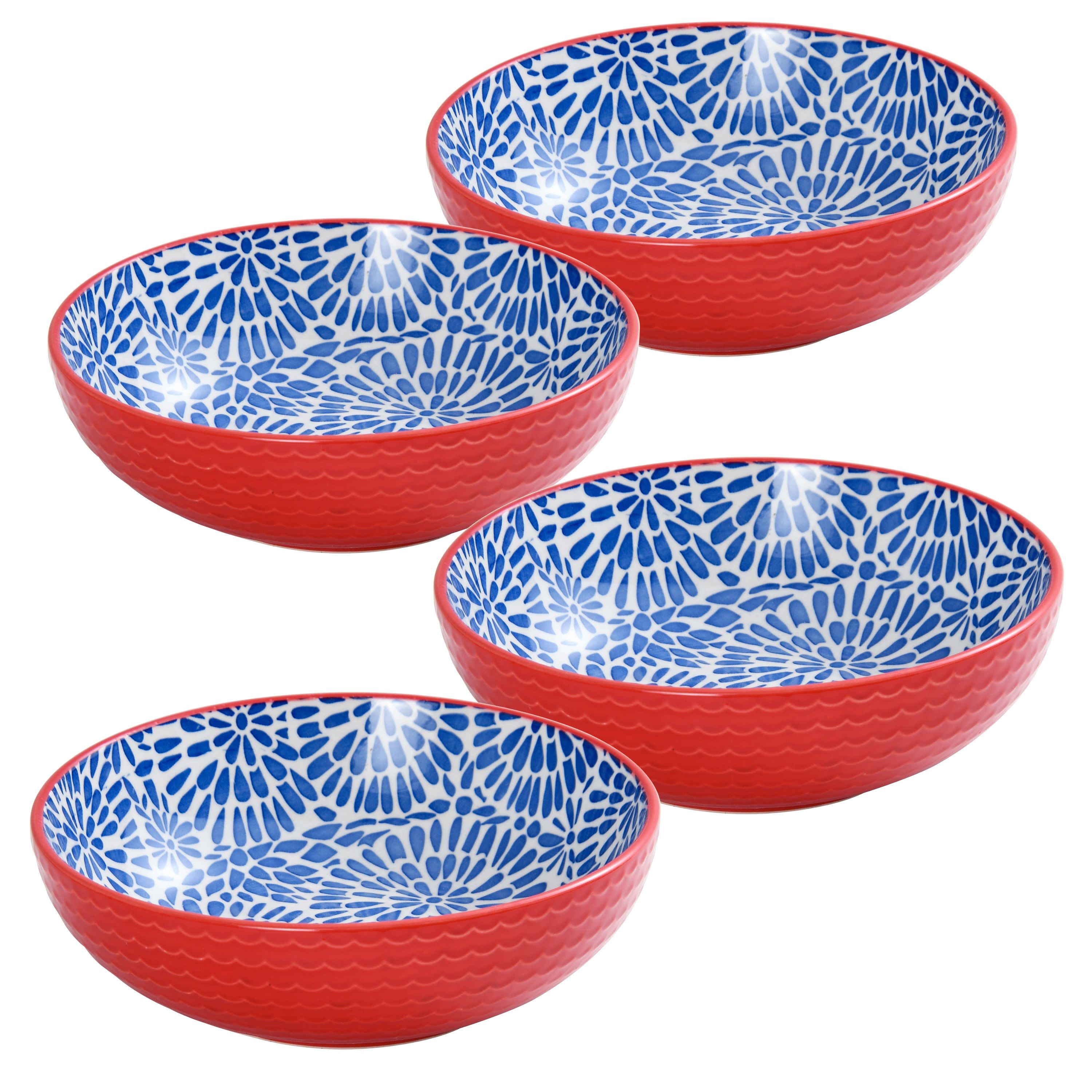 Pfaltzgraff® Set of 4 Pad Print Red Embossed Pasta Bowls