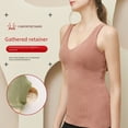 thumbnail image 3 of Guardurnaity Chaleco térmico para mujer, ropa interior acolchada para clima frío de terciopelo cálido para invierno para mujer, ropa interior Ropa interior Caqui, 3 of 6