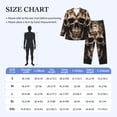 thumbnail image 4 of Fotbe Metal Style Horned Skull Pattern Long Sleeve Pajama Set for Men,Sleepwear Set,2-piece Loungewear Set,Soft PJs Comfy Nightwear with Pockets-Medium, 4 of 7