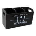 thumbnail image 1 of Soporte para utensilios de cocina, contenedor rústico para cubiertos, organizador de utensilios de madera, para Negro, 1 of 9