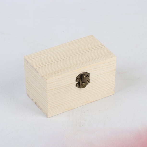 Xihbxyly Caja de Madera con Solapa, Baúl de Almacenamiento con Cierre Seguro, Organizador de Escritorio de Estilo Vintage, Diseño de Madera Natural, Almacenamiento de Materiales de Arte, Ideal para R