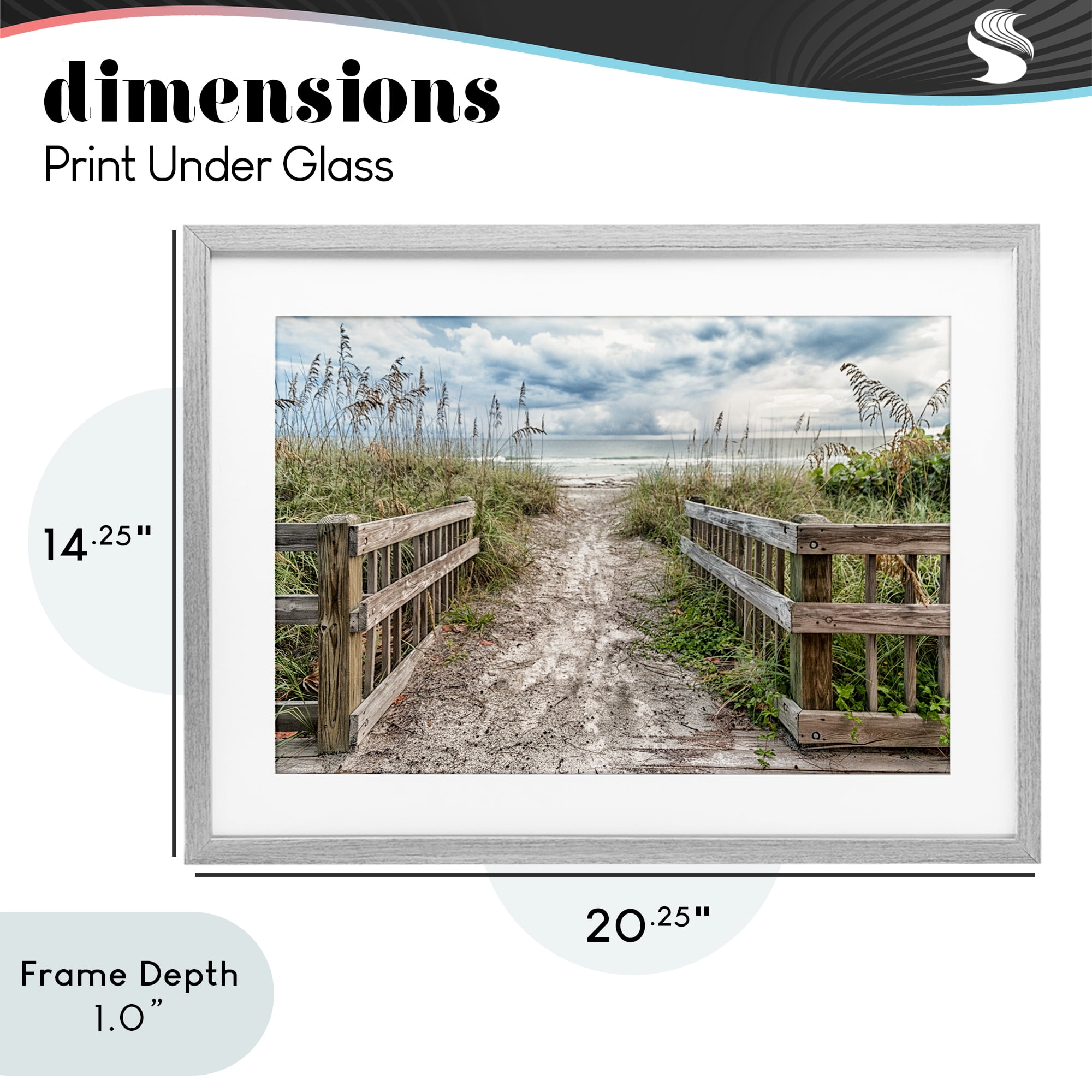 Stupell Industries Beach Entrance Fence Gray Framed Print Under Glass, design by Mary Lou Johnson