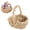B, variant on BIZHUA Flower Girl Basket Woven Baskets with Handles for Wedding Easter Egg Hunting Basket Toy Oval Basket Basketflower Girl, One Woven Flower Basket