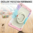 thumbnail image 6 of iPad 10.2 Case iPad 9th Gen 2021/iPad 8th Gen 2020/iPad 7th Gen 2019 Case,Rugged Protective Case with Tempered Glass Film 360° Rotatable Kickstand Handle Kid Proof Case for iPad 10.2",Camouflage Pink, 6 of 8