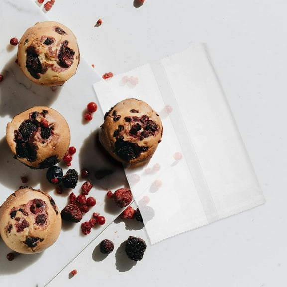 GOOHOCHY 100pcs Transparent Frosted Storage Bags Heat Seal Plastic Bags for Baked Goods 6x8 inches