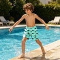 thumbnail image 3 of PRfgtbd Fashion Boy's Swim Trunks Summer Tropical Print Elastic Waist Beach Shorts Kids Bathing Suit Summer Swim Shorts With Pockets 7-8 Years, 3 of 5