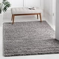 thumbnail image 2 of Unique Loom 3151289 3 ft. 3 in. x 3 ft. 3 in. Solid Shag Square Rug, Cloud Gray, 2 of 15