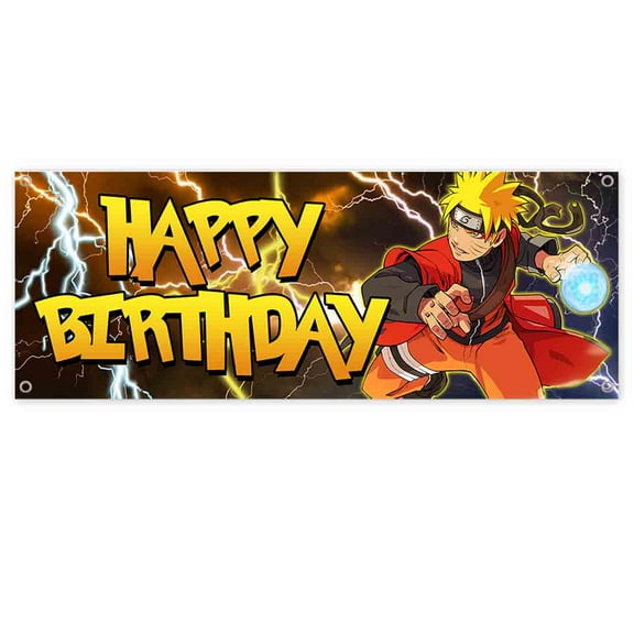 Happy Birthday Anime 13 oz Vinyl Banner With Metal Grommets