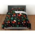 thumbnail image 3 of Juego de funda nórdica con decoración navideña en tonos oscuros, ropa de cama navideña de tamaño completo &, 3 of 4