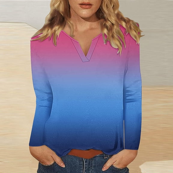 Endives Womens Long Sleeve Shirts V Neck Womens Tops Basic Tops Loose Fit Blouse Shirt
