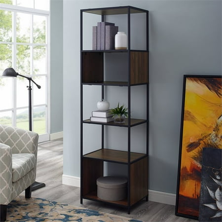 70 Industrial Metal And Wood Tower Bookshelf Walmart Canada