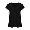 thumbnail image 4 of Wiyuqeen Summer Cap Sleeve Tops for Women Basic Solid Color V Neck Short Sleeve Shirts Trendy Loose Casual Going Out Blouses S-XL, 4 of 6