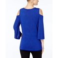 thumbnail image 2 of NY Collection Embroidered Cold-Shoulder Top Womens shirt MSRP $39 Blue S, 2 of 2