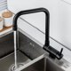 thumbnail image 4 of Black Folding Kitchen Faucet Folding Kitchen Faucet With 2 Choice Of Jets Under Window Kitchen Mixer Tap, Black, 29 * 22cm, 4 of 5