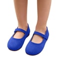 thumbnail image 6 of Gpaecead Girls Mary Jane Shoes Solid Color Faux Suede Soft Sole Non Slip Elastic Strap Casual Flats For Kids, Blue, 6 of 8