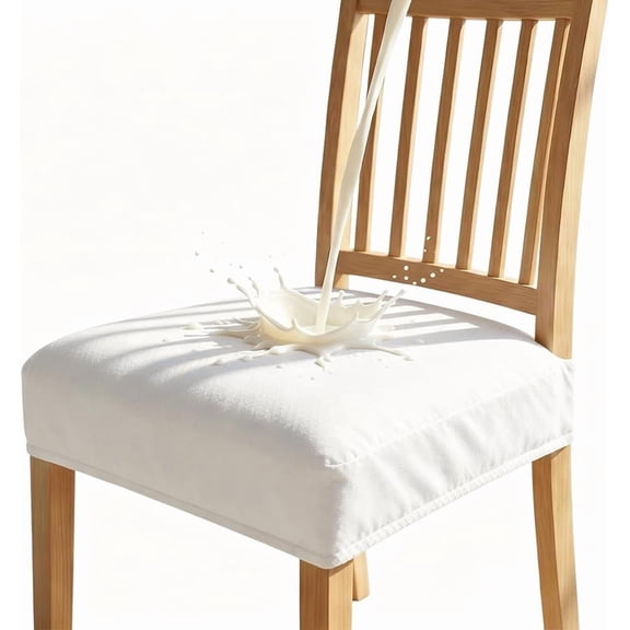 PU Leather Dining Chair Seat Slipcovers, Rear Gap Design, Washable, Fits Parson Chairs, 4-Pack