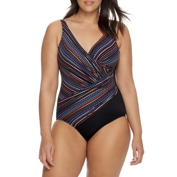 Miraclesuit Womens Shimmer Links Oceanus One-Piece Style-6552488 Swimsuit