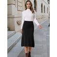 thumbnail image 2 of DARING DIVA Women's Sweater A Line Elastic High Waist Stretchy Midi Skirt L Black, 2 of 8