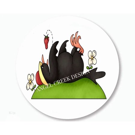 DOPASTICKER Prim Crow And Strawberry Envelope Scrapbook Stickers Phone Decal Water Bottle Stickers Cars Stickers Water Bottle Stickers For Kids