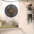 thumbnail image 4 of Stylish Metal Hanging Wind Spinner with Concentric Wave Patterns - Elegant Black & Gold Design for Yard & Garden Decor, 4 of 6