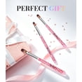 thumbnail image 2 of MelodySusie 3Pcs Nail Art Brush Set, Sizes 8 10 14 for Acrylic Application and Powder Extension, Pink, 2 of 8