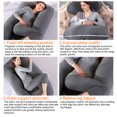thumbnail image 3 of Topchances U-Shaped Multifunctional Pregnancy Pillow for Side Sleeper, Soft Grey Cotton Cove, 3 of 10