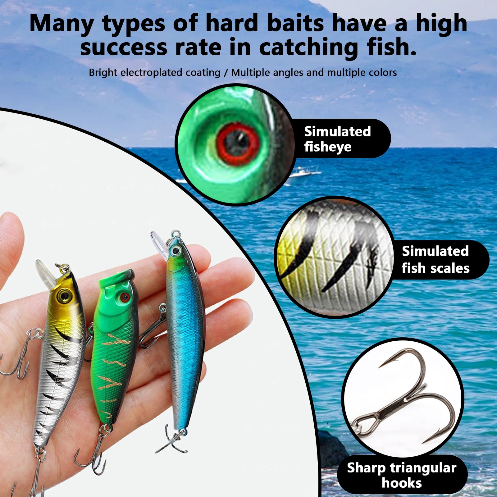 Arcticwind Fishing Accessories Kit, 415 PCS Fishing Lures Kit, Fishing Tackle Box, Lifelike Artificial Lures for Saltwater Freshwater Fishing, Includes Crankbaits, Spoon, Hooks Other Access
