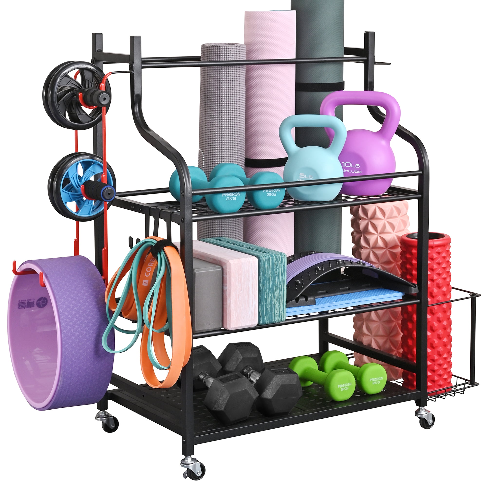 LTMATE 220 lbs. Yoga Mat Storage Racks Gym Sports Equipment Storage  organizer With Black Finish HDM731DM - The Home Depot