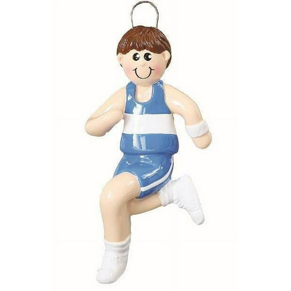 Runner Boy Brown Personalized Christmas Tree Ornament DO-IT-YOURSELF