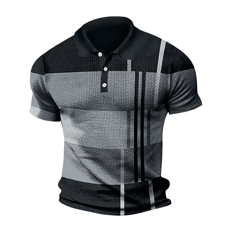 jjayotai Men's Short Sleeve Henley Shirt Men Casual Stripes