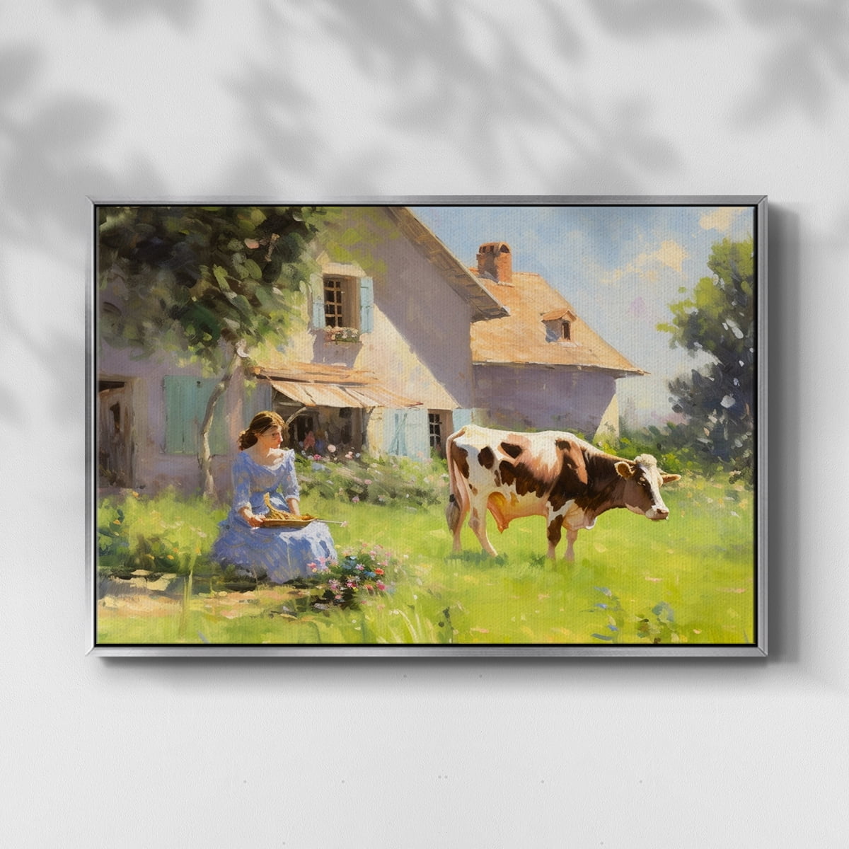 Vintage Landscape-CCLI By Wexford Home Framed in Silver Wood Gallery Wrapped Canvas 27 in. x 41 in.