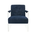 thumbnail image 2 of Pasargad Home Tribecca Modern Acrylic & Velvet Accent Chair in Navy, 2 of 5