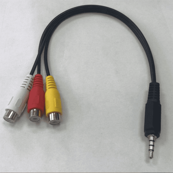 2.5mm Mini AV Male to 3RCA Female M/F Audio Video Adapter Cord