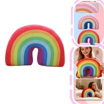 Rainbow Pillow Plush Arch Shaped Stuffed Cushion 13.8 Inch Soft Cute Throw Pillow Funny Decorative Toy for Room Chair Bed Sofa Cheerful Rainbow Plush Pillow Perfect Home Decor