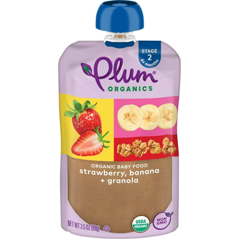 12 pack) Plum Organics Stage Organic Baby Food, Strawberry
