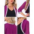 thumbnail image 5 of DARING DIVA Women's Sequin Beaded Open Front Evening Shrug XL Purple, 5 of 6