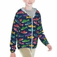 thumbnail image 2 of Cauagu Colorful Carp Streamer 1 Print Sun Protection Jacket for Teen,Full-Zipper Long Sleeve Sun Shirts with Pockets UV Hoodie Shirts Outdoor Athletic Jacket-Medium, 2 of 7