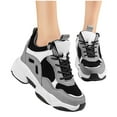 thumbnail image 4 of NOKIO Womens Chunky Platform Sneakers-Lightweight Breathable Dad Shoes, Casual Lace-Up Walking Sneakers, Comfortable Fashion Running Shoes Women Casual Shoes, 4 of 9