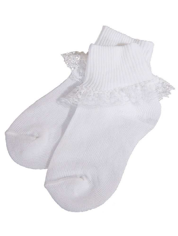 Baby Girls Wide Frilly Lace Low Cut Ankle Cotton Socks Christening Wedding