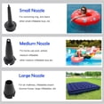 thumbnail image 3 of Bomba de aire portátil con batería de 5200 mAh, inflador de llenado rápido recargable por USB, desinflador de colchones de aire, barcos, 3 boquillas (ciclindro), 3 of 5
