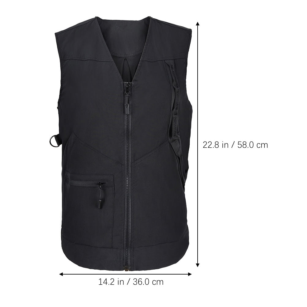 LIOOBO  Dog Handler Vest, Black Polyester and Mesh, Adjustable Waist, Comfortable and Durable