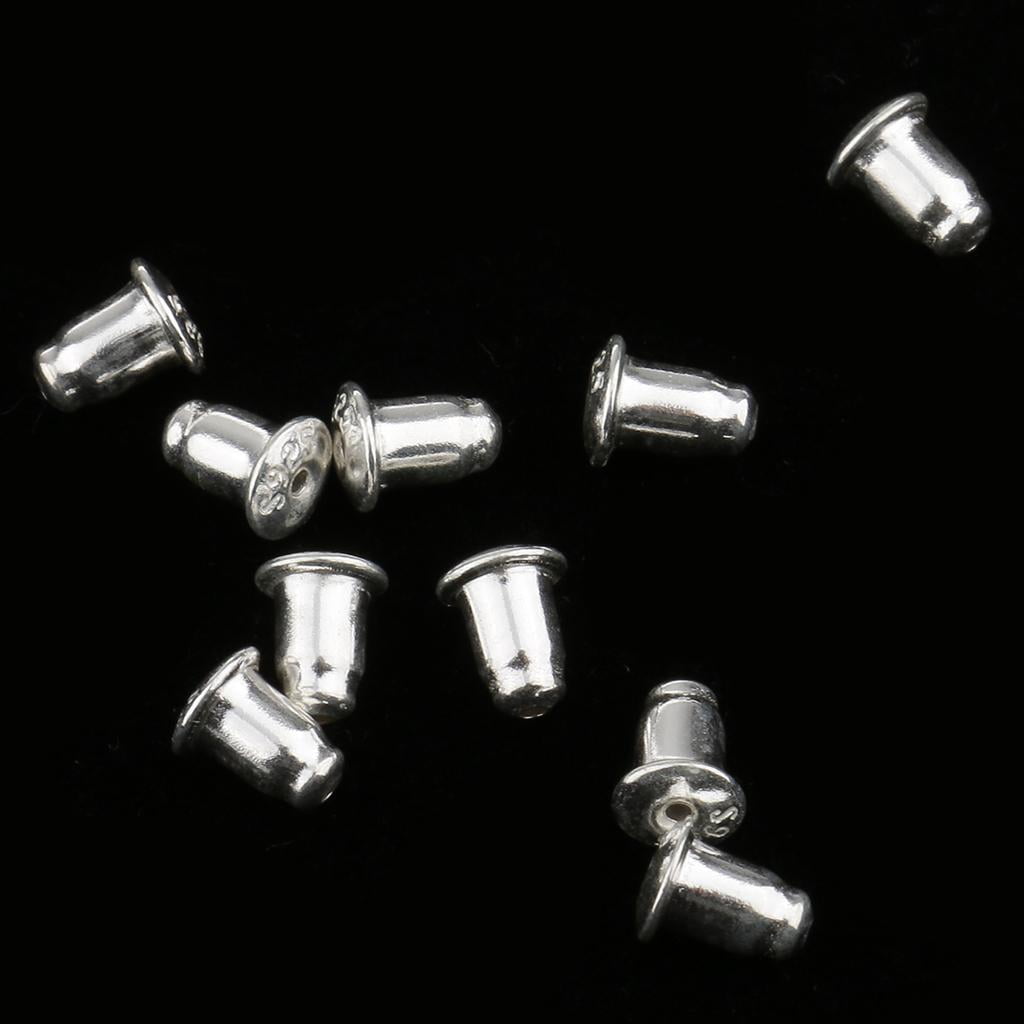 10x Sterling Earring Backs Ear Nuts Earring Keeper 4mm
